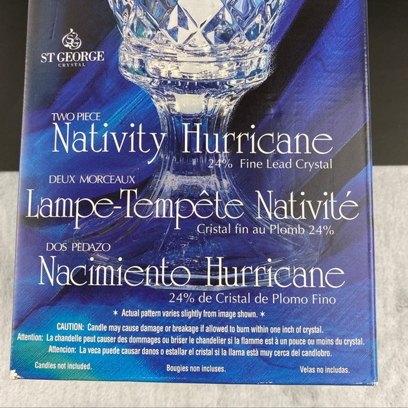 Nativity Scene Hurricane Candle Lamp Glass / Crystal by St George - Picture 8 of 8